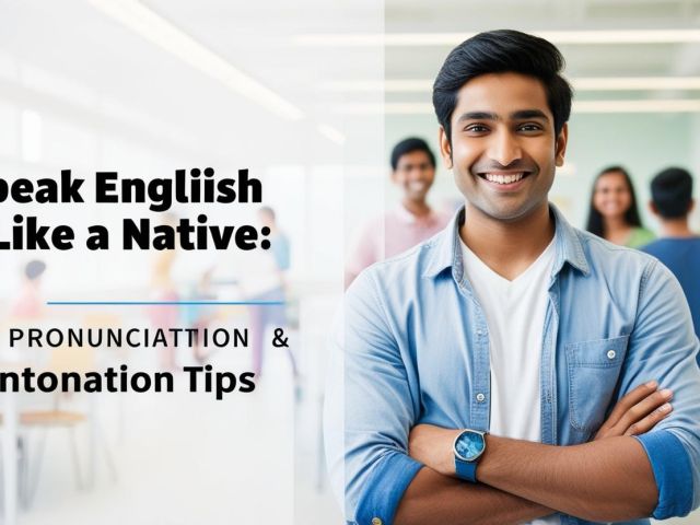 indian student image with title Speak English Like a Native_ 7 Pronunciation & Intonation Tips (1)