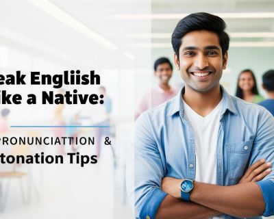 indian student image with title Speak English Like a Native_ 7 Pronunciation & Intonation Tips (1)