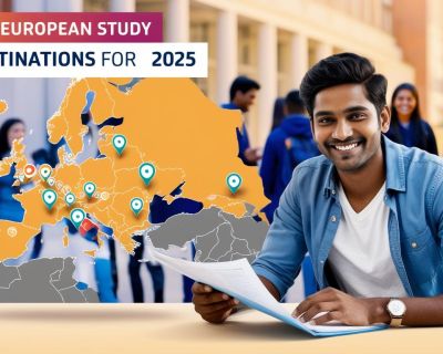 indian student with TITLE Top European Study Destinations for 2025_ Where to Study Abroad_