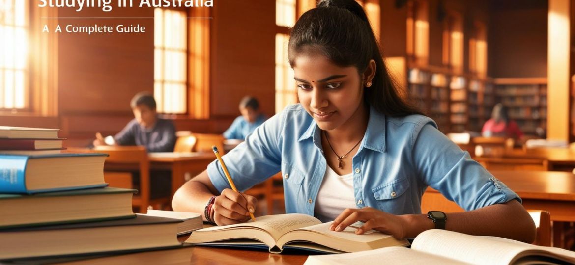 indian student with title Studying in Australia_ A Complete Guide