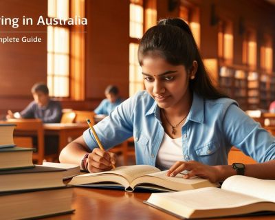 indian student with title Studying in Australia_ A Complete Guide