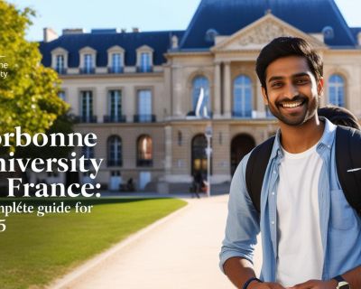 real indian sttuden image with title Sorbonne University in France_ A Complete Guide for 2025___________