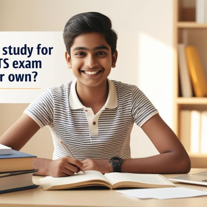 real indian student image with title Can You Study for the IELTS Exam on Your Own______________