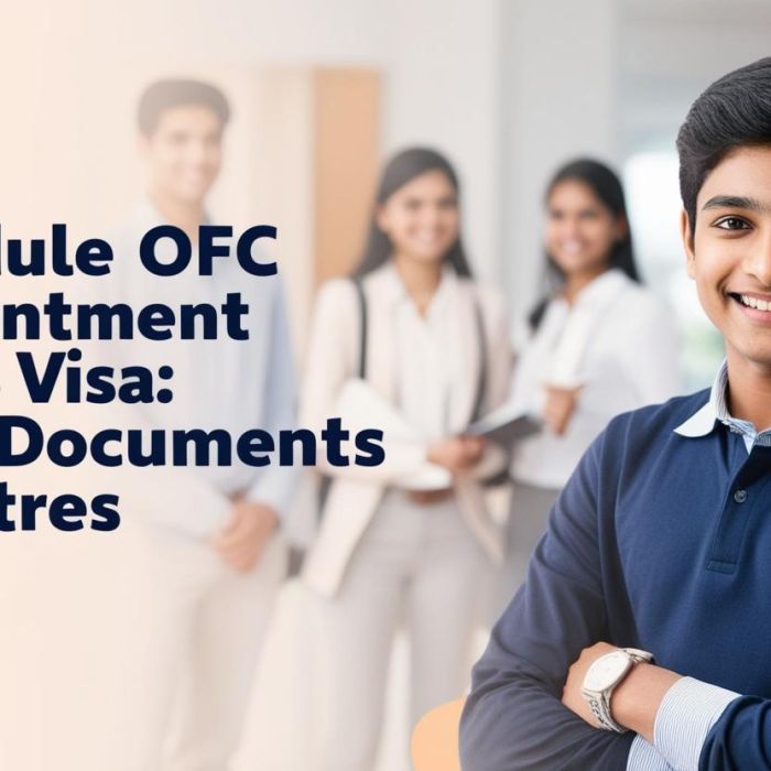 real indian student image with title Schedule OFC Appointment for US Visa_ Fees, Documents & Centres____