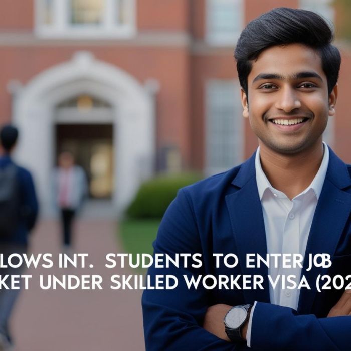 real indian student image with title UK Allows Int. Students to Enter Job Market Under Skilled Worker Visa (2025)______