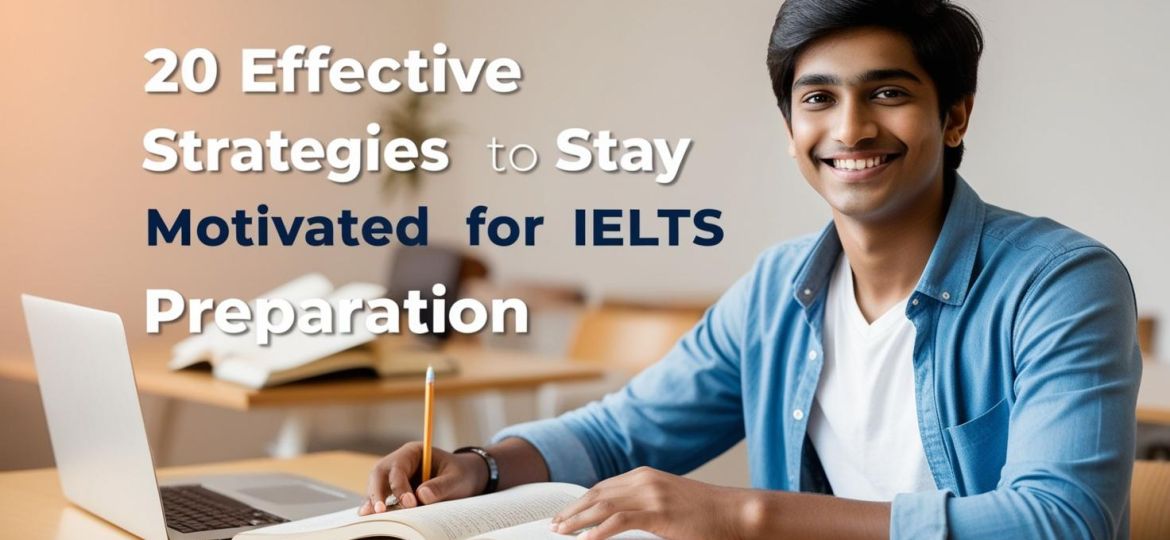 real indian student image with write title 20 Effective Strategies to Stay Motivated for IELTS Preparation__