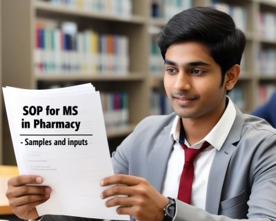 real indian student image with write title SOP for MS in Pharmacy – Samples and Inputs____