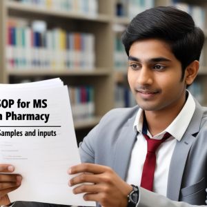 real indian student image with write title SOP for MS in Pharmacy – Samples and Inputs____