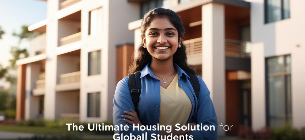 real indian student image with write title The Ultimate Housing Solution for Global Students___________