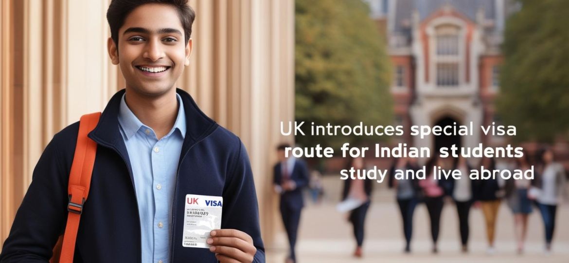 real indian student image with write title UK Introduces Special Visa Route for Indian Students to Study and Live Abroad__