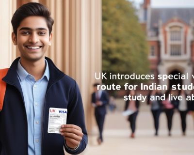 real indian student image with write title UK Introduces Special Visa Route for Indian Students to Study and Live Abroad__