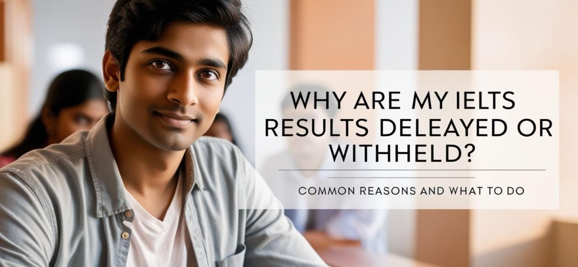 real indian student image with write title Why Are My IELTS Results Delayed or Withheld_ Common Reasons and What to Do________