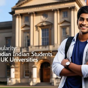 related indian student image with write title Rising Popularity_ Surge in Indian Students Choosing UK Universities______