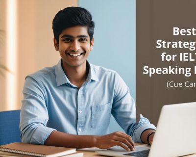 Indian student image with title Best Strategies for IELTS Speaking Part 2 (Cue Card)_______