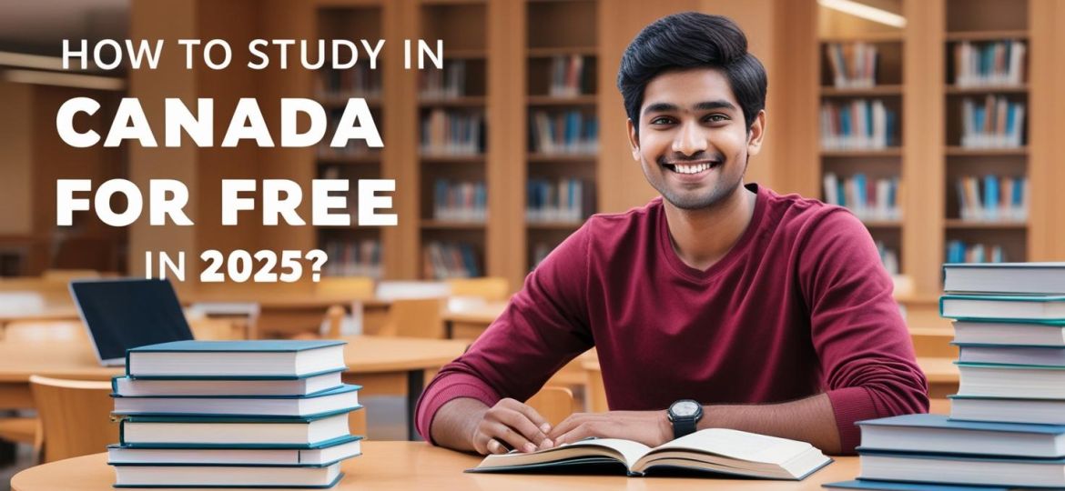 indian student image with title How to Study in Canada for Free in 2025_