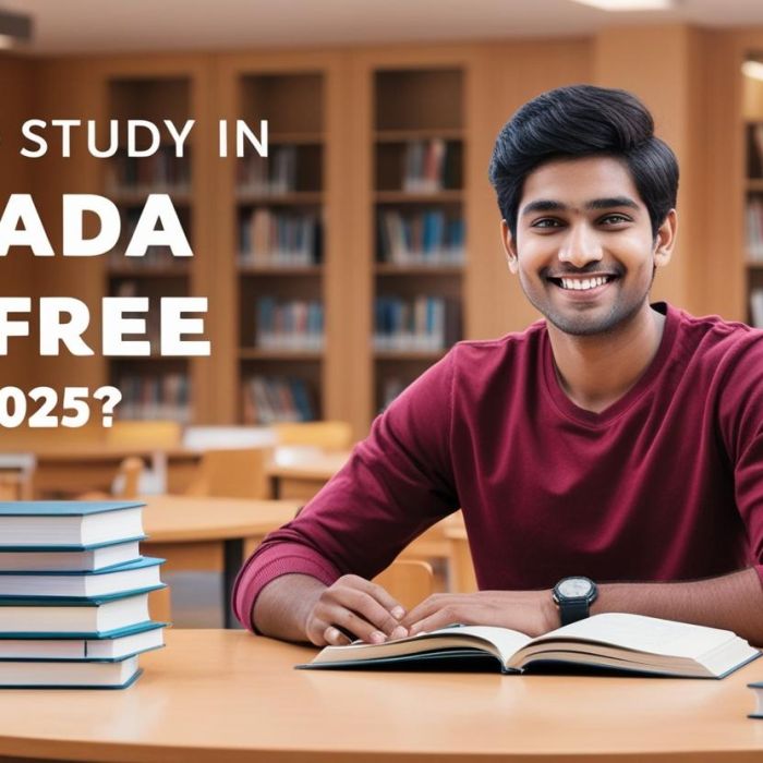 indian student image with title How to Study in Canada for Free in 2025_