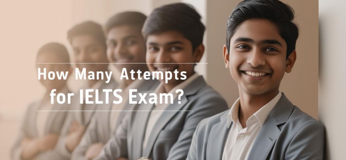real indian student image with write title How Many Attempts for IELTS Exam___________