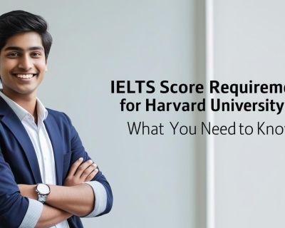 real indian student image with write title IELTS Score Requirement for Harvard University_ What You Need to Know