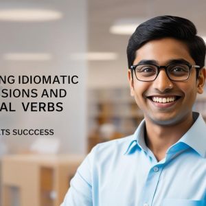 real indian student with title Mastering Idiomatic Expressions and Phrasal Verbs for IELTS Success_________