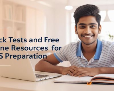 real indian student with title Mock Tests and Free Online Resources for IELTS Preparation________