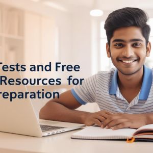 real indian student with title Mock Tests and Free Online Resources for IELTS Preparation________
